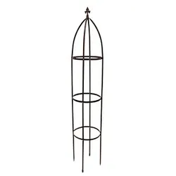 relaxdays Rankobelisk Metall braun rund 35,0 x 190,0 cm