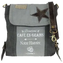 Sunsa Umhängetasche Canvas/Leder Grey/Black