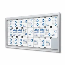 Showdown-Displays Schaukasten T-Linie, B1, außen, 27 x A4 mit Gasdruckfeder