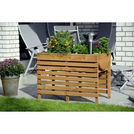Dobar Doppelhochbeet 100 x 50 x 71 cm braun inkl. Pflanzfolie