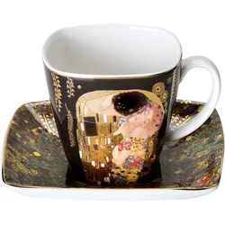 Espressotasse GOEBEL "Der Kuss", bunt, H:6,5cm Ø:8,8cm, Fine China-Porzellan, Trinkgefäße, schwarz