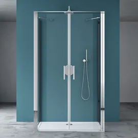 mai & mai Ravenna66UK Duschkabine U-Form 100 x 90 cm 100 cm x 195 cm transparent Klarglas