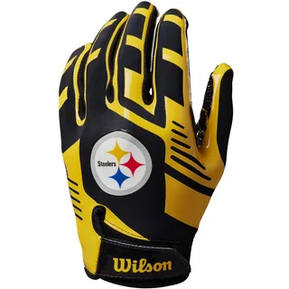 Wilson Unisex-Youth NFL Team Super Grip Gloves, Pittsburgh Steelers