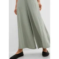bonprix Culotte BONPRIX "Jersey-Culotte mit weitem Bein", Damen, Gr. 52/54 (XXL), N-Gr, grün (rauchgrün), Obermaterial: 70% Modal, 30% Polyester, loose fit, Hosen Culotte, aus Modal und Polyester, Loose fit Passform, weites Bein