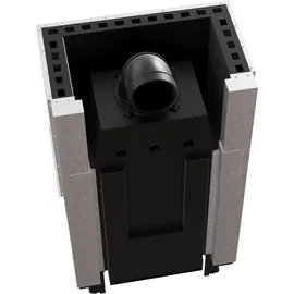 Kratki Regnor Kamineinsatz Stahl Schwarz/Abdeckplatte Glas
