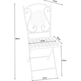 Hti-Living Marocco Gartenstuhl 35 x 37 x 89 cm braun 2 St.