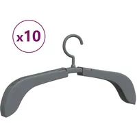 VidaXL Ausziehbare Kleiderbügel 10 Stk. Grau