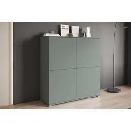 OTTO home PC-Schrank OTTO HOME "Kenia, Sekretär, Home Office", salbei, B:120cm H:125cm T:39,5cm, Sekretäre, Mit Push-to-open, Tastaturauszug und praktischem Stauraum