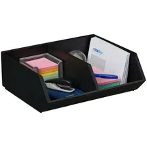 Relaxdays Schreibtischorganizer Holz 35 cm x 12,5 cm x 31 cm Anthrazit 2 St.