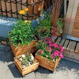 bambusbasis 3er Set 30 x 30 x 30 cm Braun