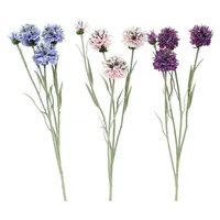 Dekoleidenschaft 3X Kunstblume Kugeldistel in Rose, lila & blau,