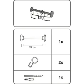 GARDINIA Raffabstandshaken für Vorhangstoffe, 10 cm, Metall, Edelstahl-Optik