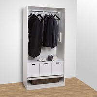 SO-TECH® Kleiderlift Garderobenlift breitenanpassbar von 545-700 mm weiß (Beschlag ohne Schrank!)