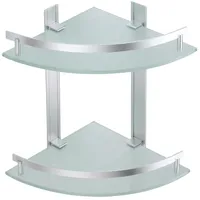 MSV Eck-Duschregal Tabarca Alu & Glas 24 cm x 24 cm x 30 cm