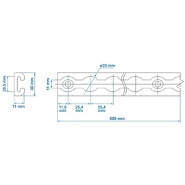 PRO PLUS Verzurrschiene 60 cm für Anhänger und LKW 4 Stück