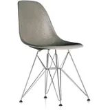Vitra - Eames Fiberglass Side Chair DSR, verchromt / Eames raw umber (Filzgleiter basic dark)