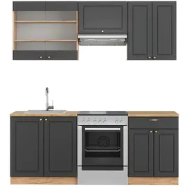 Vicco Küchenzeile Fame-Line 200 cm Anthrazit Eiche