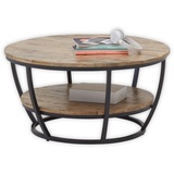 Stolkom JAMBI TOPSELLER!«, (Couchtisch), rund Massivholz mit Ablage,
