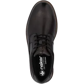 Rieker Schnürschuh RIEKER, Herren, Gr. 41, grau (dunkelgrau), Glattleder, unifarben, Schuhe Schnürschuh, Halbschuh, Business-Schnürer in bequemer Form