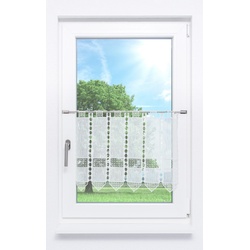 Scheibengardine Lysel - Kreuzchen Design " (Bx H) 260cm * 45cm" Weiß/Rohweiß