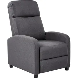 Beliani Fernsehsessel EMINENCE Kunstleinen 66 x 103 x 74 cm Dunkelgrau mit Relax-Funktion