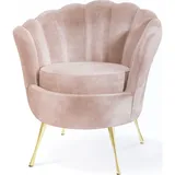 WFL GROUP Sessel, Hellrosa, Gold, Textil, 82x70x55 cm, Wohnzimmer, Sessel, Polstersessel