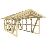 SKANHOLZ Skan Holz Carport Schwarzwald m. Dachlattung u. Abstellr. 424 x 772 cm Natur