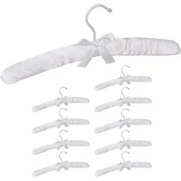 Relaxdays Kleiderbügel Satin, 10er Pack, weich gepolstert, 360° drehbarer