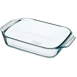 Pyrex Ofenform, Auflaufform, Borosilikat, transparent, eckig, Höhe:5.5cm