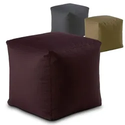 Sitzhocker Outdoorf Sitzwürfel 45x45x45cm Fußhocker Bodenkissen Garten Terrasse Bamba : rot - bordeaux
