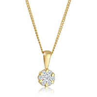 Elli DIAMORE Halskette Damen mit Anhänger Elegant mit Diamant (0.15 ct.) 585 Gelbgold 45