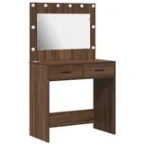 vidaXL Schminktisch mit LED-Lichtern Braun Eiche 78,5x41x135 cm