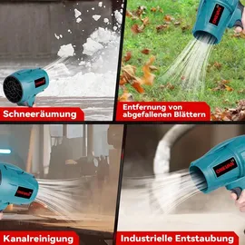 onevan Akku-Laubbläser Turbo Gebläse 360 km/h inkl. 2 x 3,0 Ah