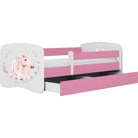 raumhirsch furniture Kinderbett mit Motiv Pferd 80 x 180 cm Holzwerkstoff rosa