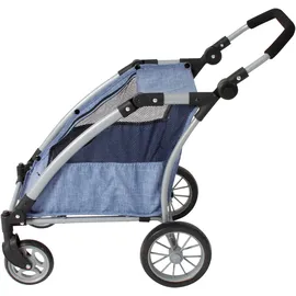 Bayer Chic 2000 Puppen-Zwillingsbuggy Puppen-Trailer Roadster blau