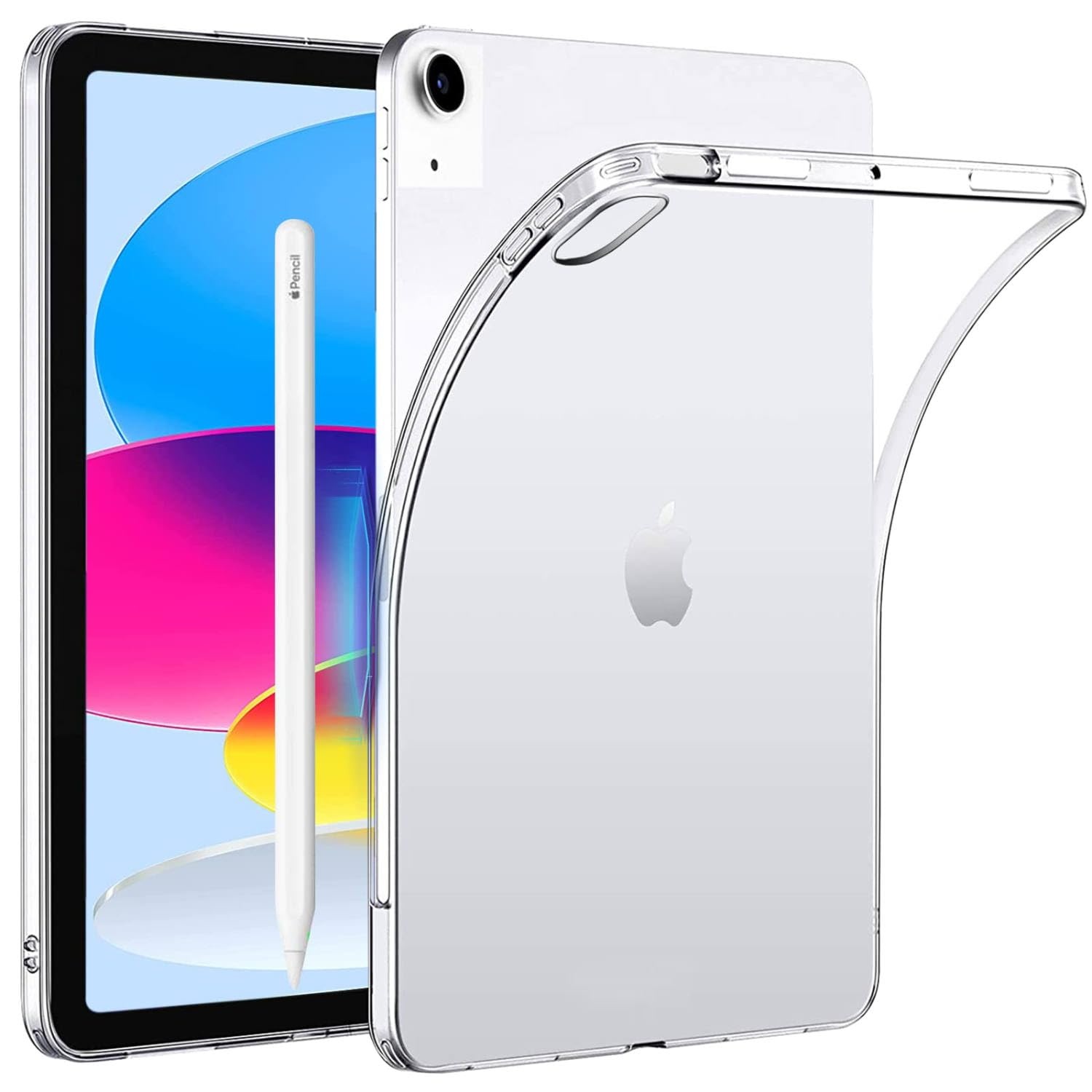 Wigento Für Apple iPad 10.9 2022 10. Generation Transparent Tablet Tasche Hülle TPU Silikon Etuis Cover