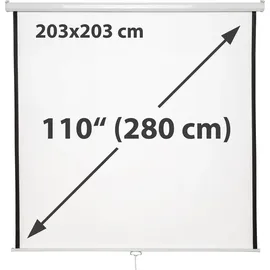 Tectake tectake® Beamer-Leinwand, ausziehbar, verschiedene Formate, Doppelschicht-Gewebetuch, faltenfrei