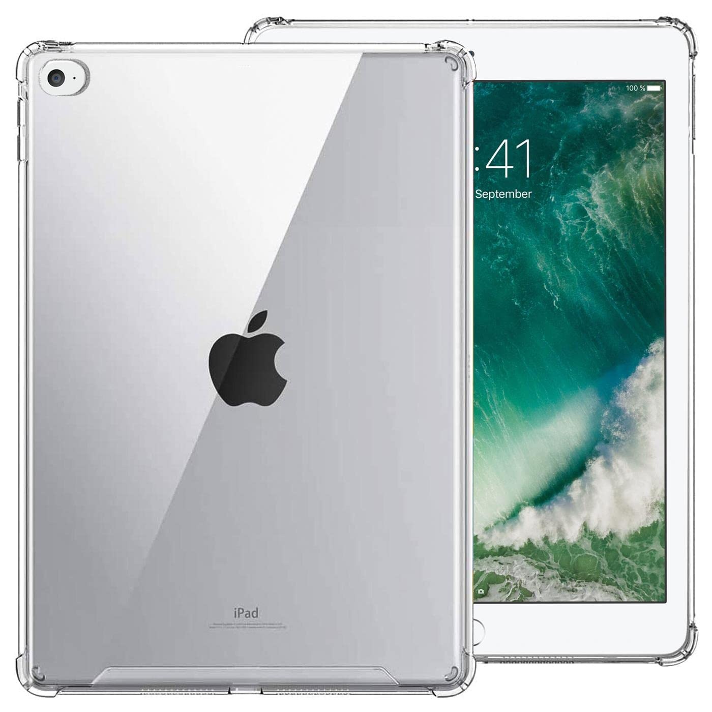 CoolGadget Hülle Silikon Case kompatibel mit iPad Air 2 Schutzhülle [Durchsichtig, Crystal Clear] Cover extra Kantenschutz Rückschale Handyhülle Bumper