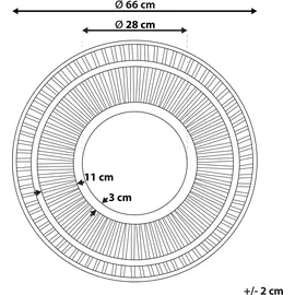 Beliani Wandspiegel BLASITO 66 cm 66 cm Bambusholz Braun