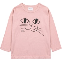 Bobo Choses - Langarm-Shirt SMILING CAT in rosa, Gr.152/158