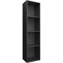 vidaXL Bücherregal 36 x 30 x 143 cm Schwarz