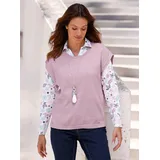 Inspirationen Pullunder INSPIRATIONEN "Pullunder", Damen, Gr. 52, lila (mauve, meliert), 100% Baumwolle, gemustert, meliert, unifarben, Pullover Pullunder