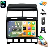 ESSGOO 6+128G Für VW Touareg 7L 2003-10 Autoradio CarPlay Android 15 GPS Navi Autoradio (6GB+128GB, RDS, 4G LTE, Digitalradio (DAB), FM, AM, Carplay Android Auto Bluetooth EQ USB GPS Navi WIFI Touchscreen) schwarz