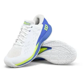 Wilson Herren Rush Pro Ace Pickler Pickleball Schuhe, Weiß/Amparo-Blau/Sicherheitsgelb, 46 EU - 46 EU
