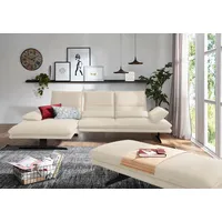 W.Schillig Ecksofa »broadway, Designsofa mit tollem Sitzkomfort«, Sitztiefenverstellung, Kopfteil- & Seitenteilverstellung, Breite 291cm grau