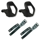 Zéfal Pedalhaken Christophe L XL Pedal Haken Retro Pedalriemen Paar 516 schwarz 370mm Leder Riemen