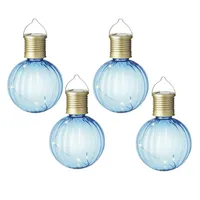 MARELIDA LED Solar Glühbirnen Kugelleuchten für Garten Terrasse blau