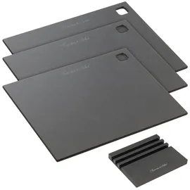Rosenstein & Söhne 3er-Set Holzfaser-Schneidebretter mit Ständer, 30 x 23,5 x 0,6 cm