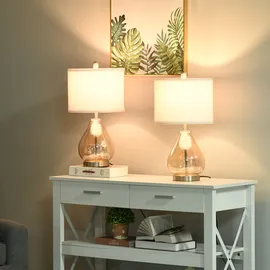 Homcom Tischlampen Bernstein 2 St.