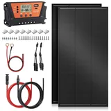 Rvpozwer 400W Solarpanel kit, für 12V/24V Batterien, N-Type Monokristalline solarmodul mit 30A Laderegler, Z-Befestigungsklammern, 2×200W Solarpanele, 18BB PV Modul für Caravan,Yacht,Garten (400w kit)